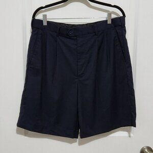 Bocaccio Mens 34 Navy Blue Pleated Golf Shorts Comfort Waist